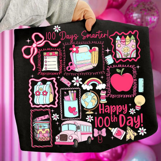 100 Days Smarter Collage Black Tee