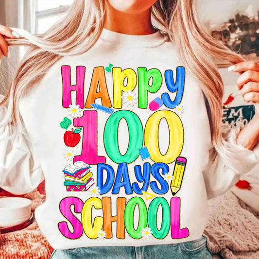 Colorful Happy 100 Days Of School Sand Sweatshirt