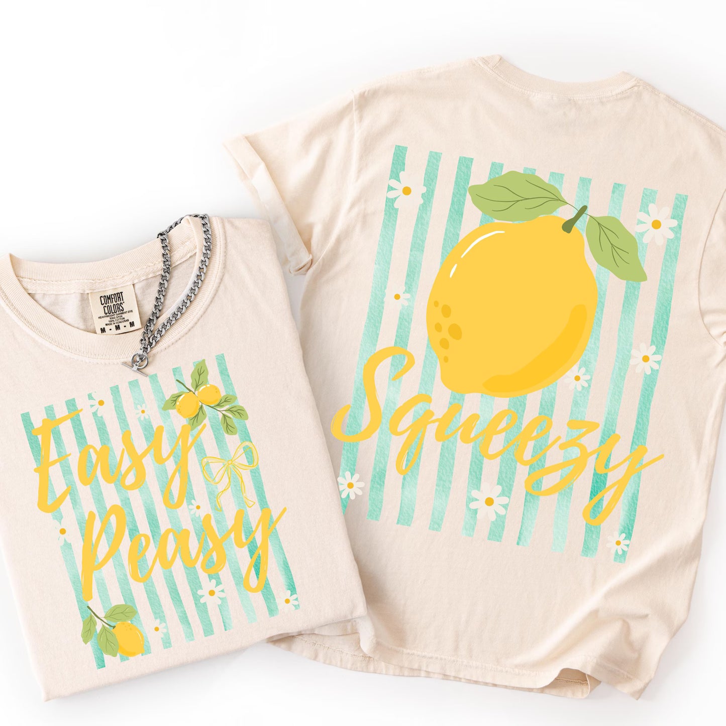FRONT + BACK Easy Peasy Lemon Squeezy Ivory Tee