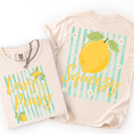 FRONT + BACK Easy Peasy Lemon Squeezy Ivory Tee