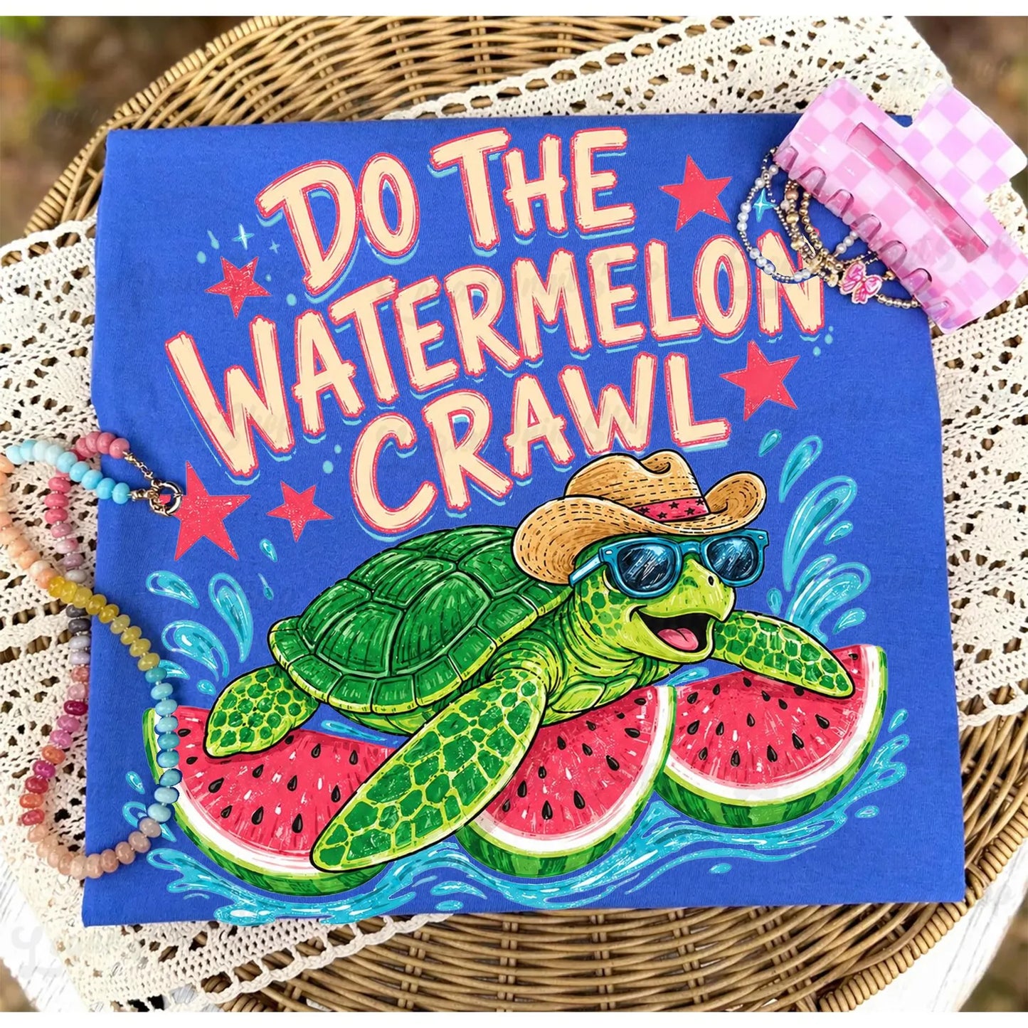 Do The Watermelon Crawl Flo Blue Tee