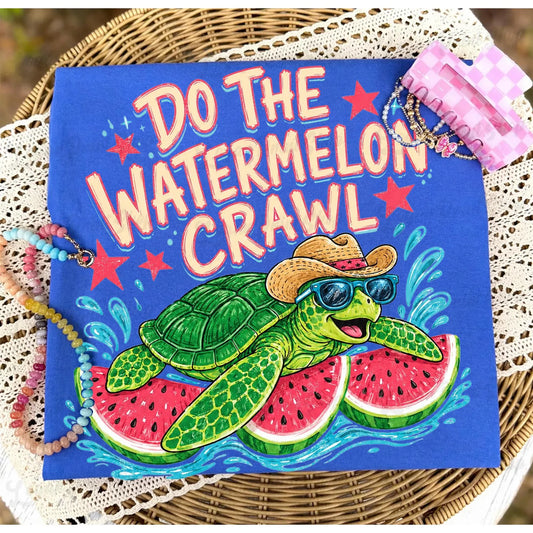 Do The Watermelon Crawl Flo Blue Tee