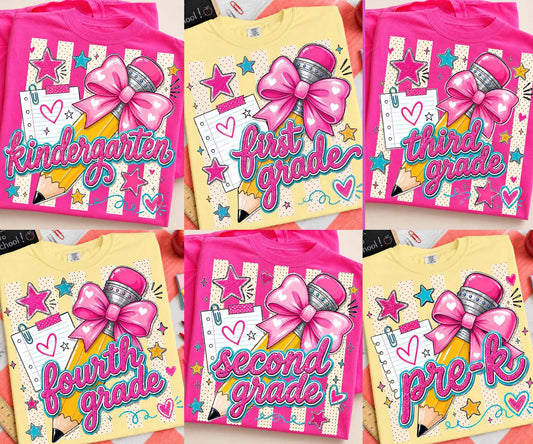 **BACK TO SCHOOL** Pencil Grade Options Tee