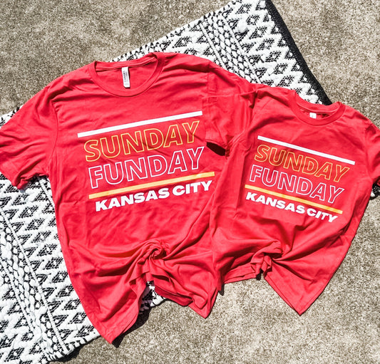 Sunday Funday Kansas City Heather Red Tee