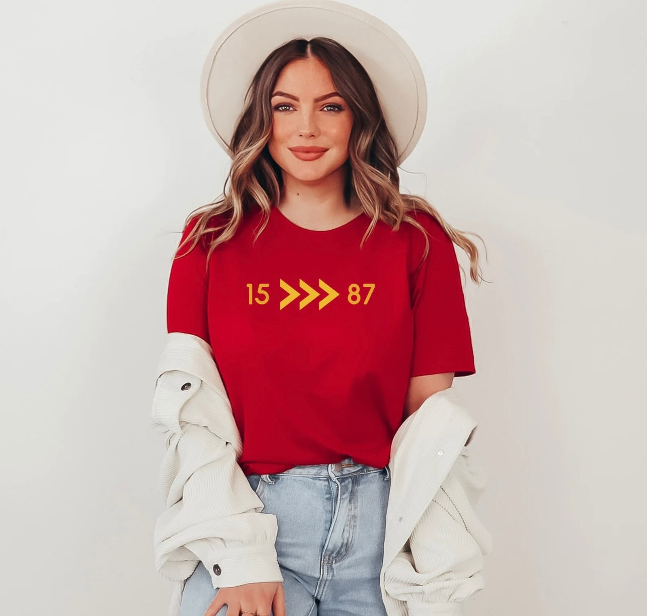 15 >>> 87 Red Tee