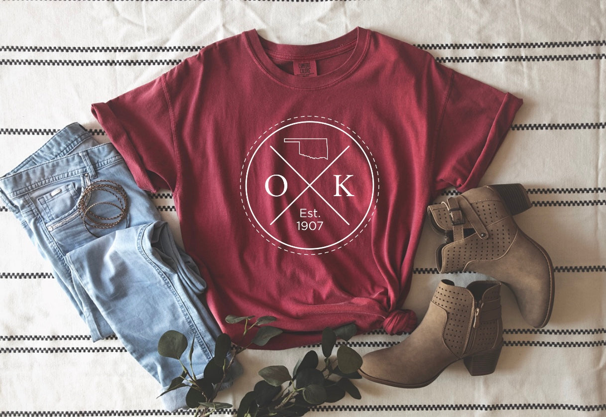 White Oklahoma Crimson Tee