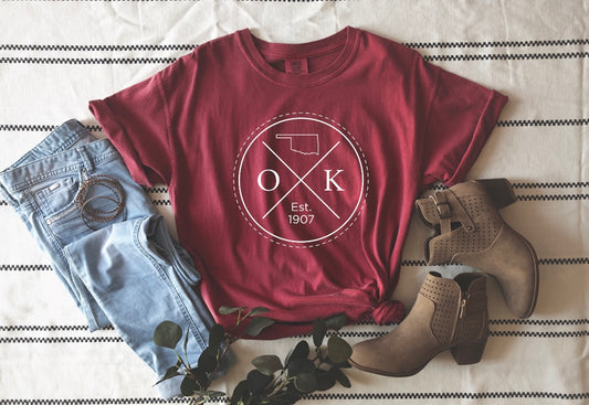 White Oklahoma Crimson Tee