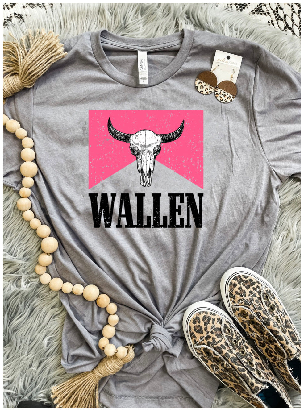 Pink W/ Skull Heather Storm Tee