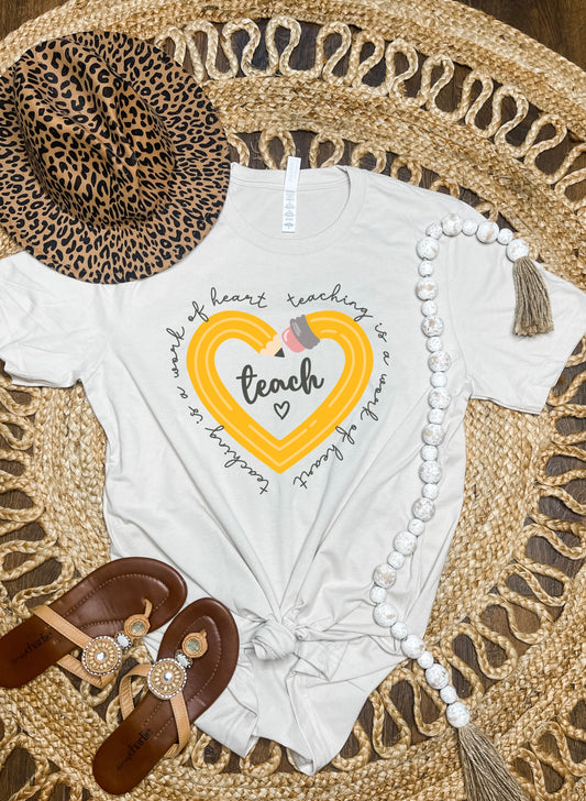 Pencil Heart Heather Dust Tee