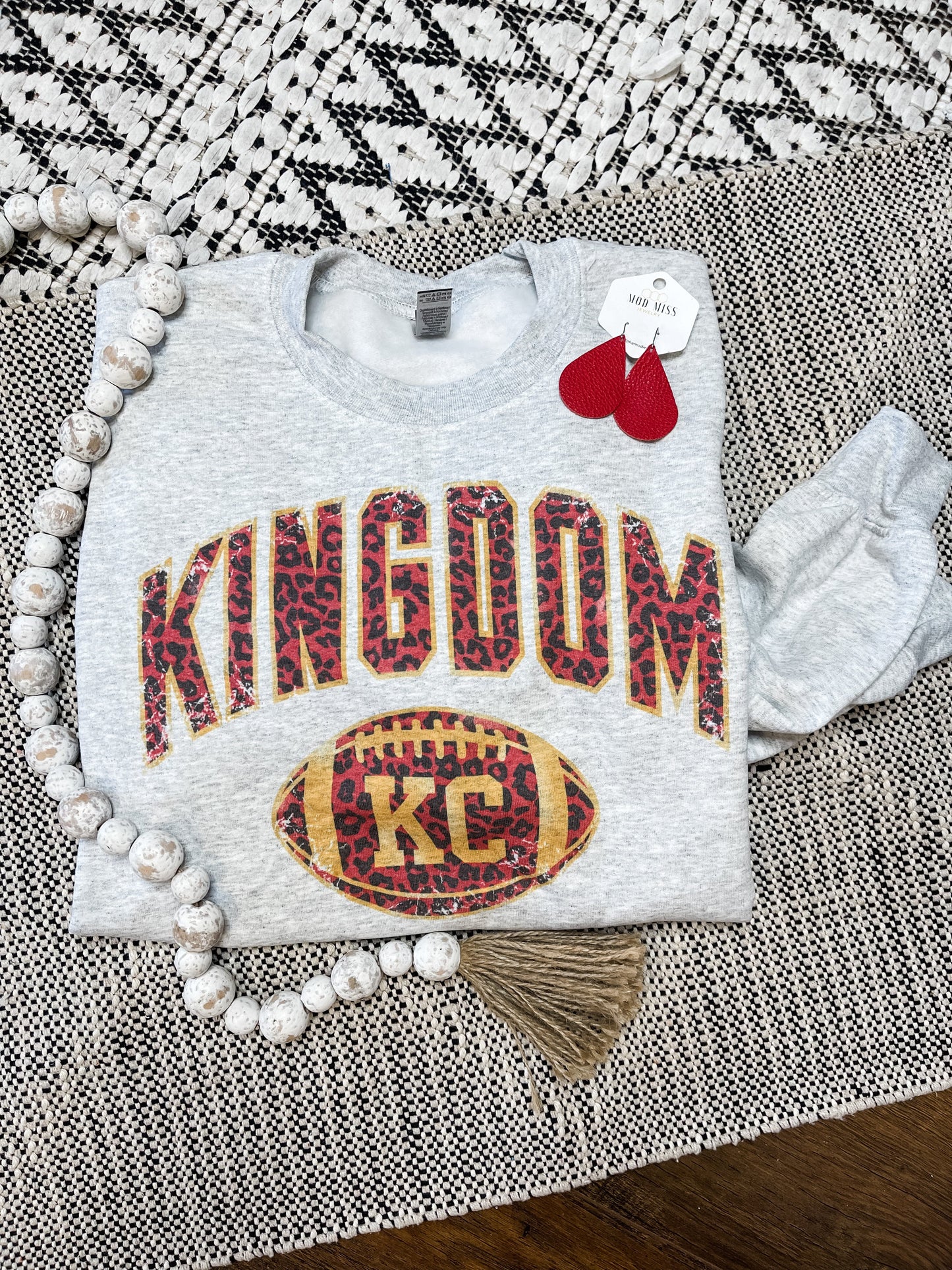 KC Kingdom Red Leopard Ash Sweatshirt