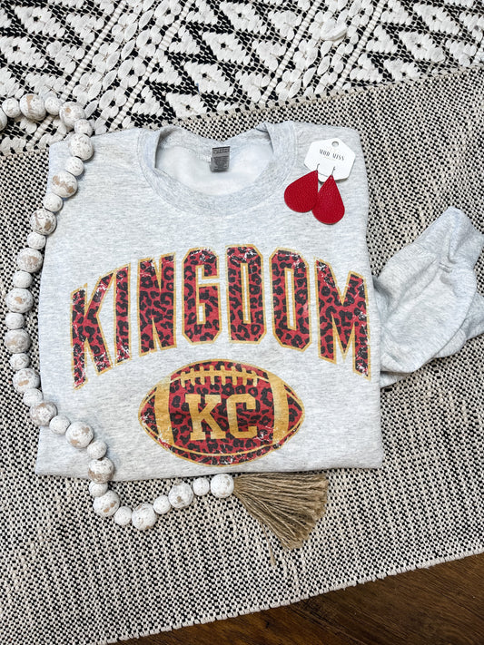 KC Kingdom Red Leopard Ash Sweatshirt