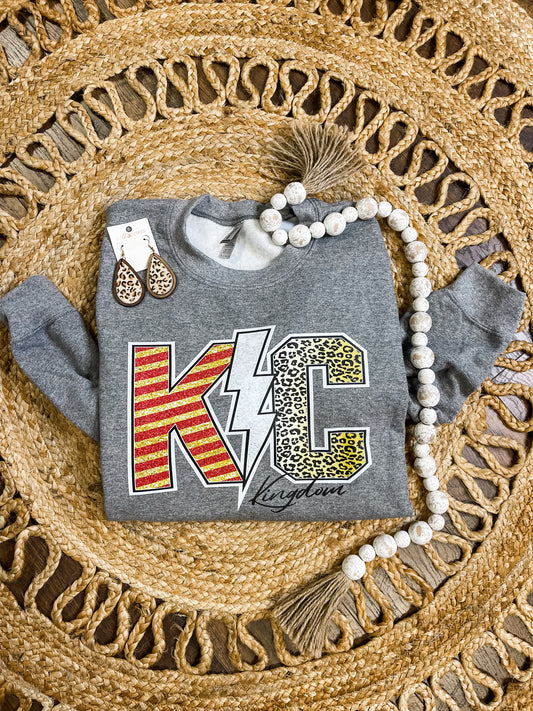 KC Lightening Bolt Dark Grey Sweatshirt