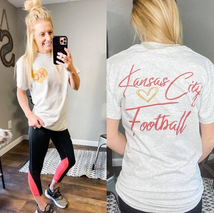 Front + Back Kansas City Football Ash Tee