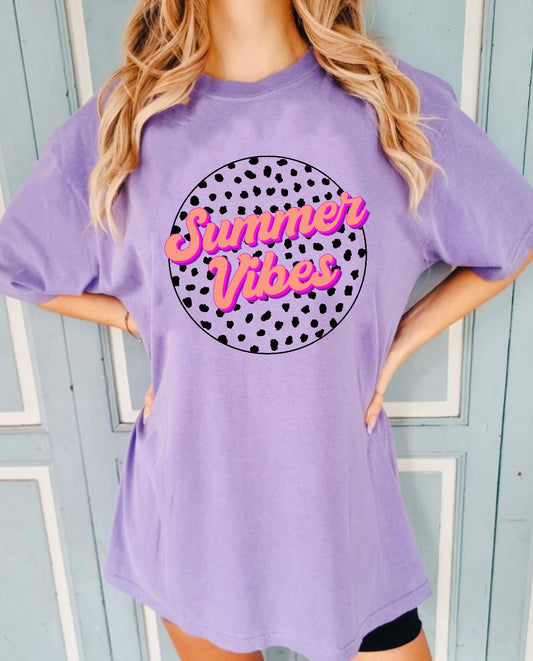 Summer Vibes Purple Comfort Colors Tee