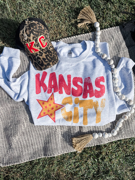 Kansas City Grunge Star Ash Sweatshirt