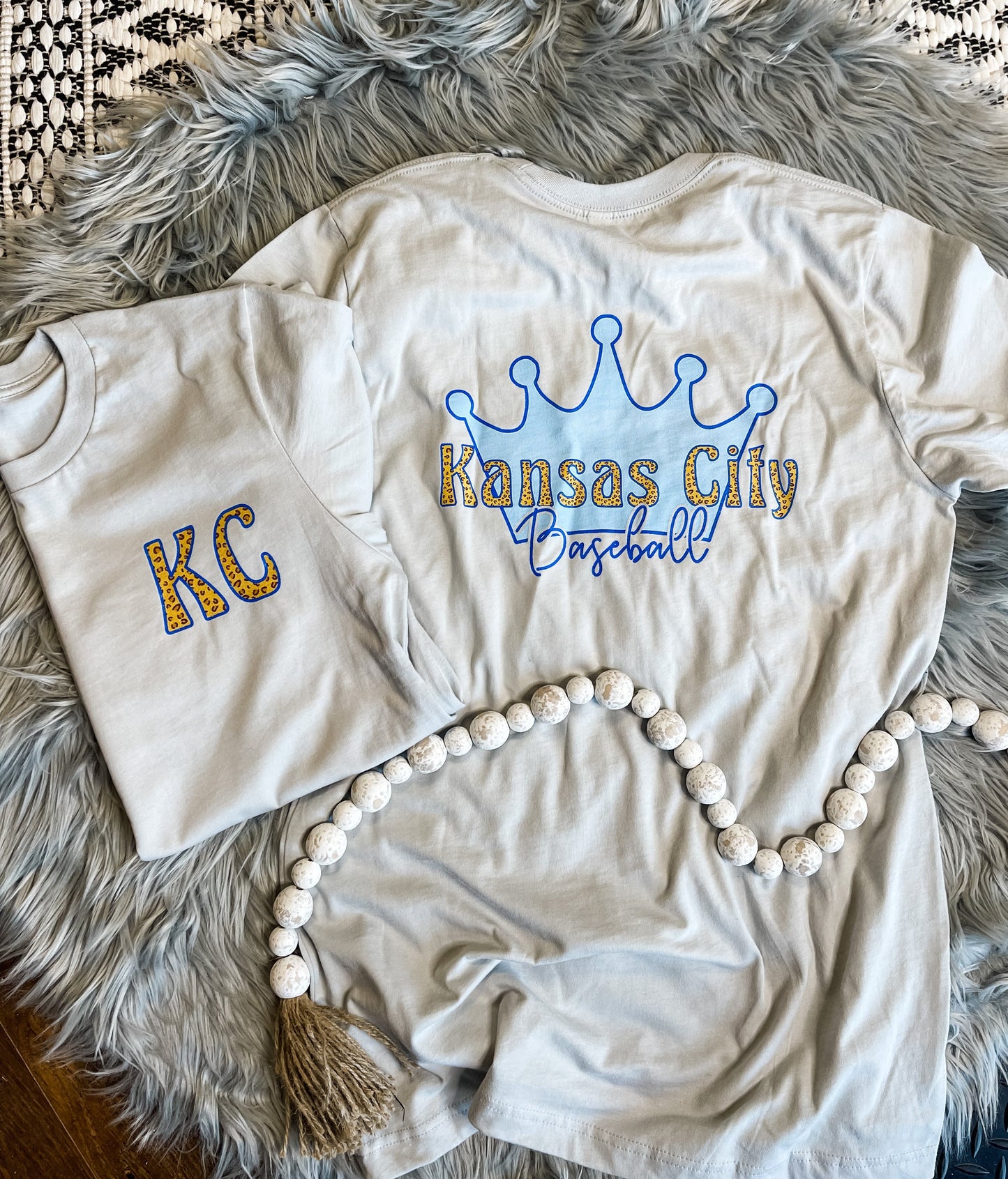 KC Baseball Front + Back Silver Tee