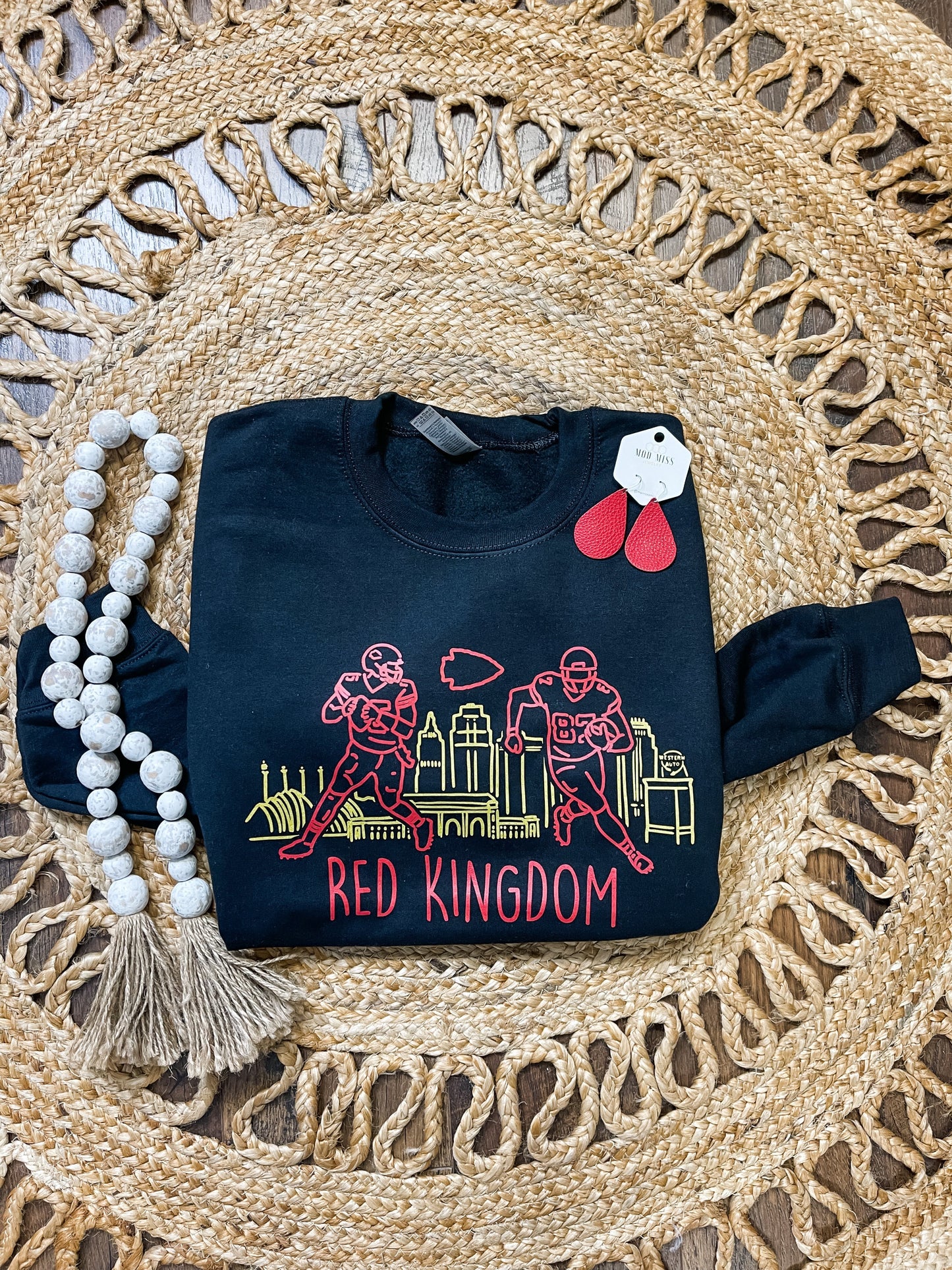 Red Kingdom Stick People Black Sweatshirt