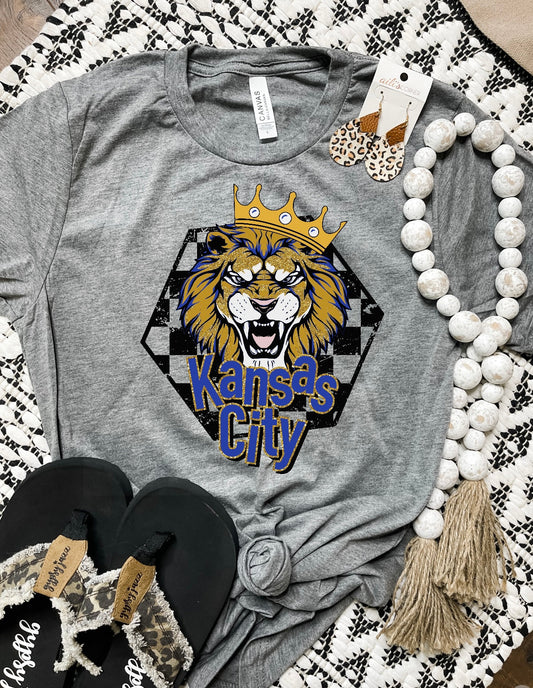 Kansas City Lion Crown Charcoal Tee