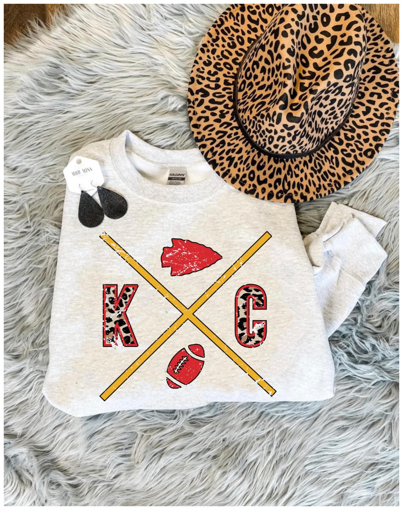 KC X Football Arrowhead Ash Sweatshirt