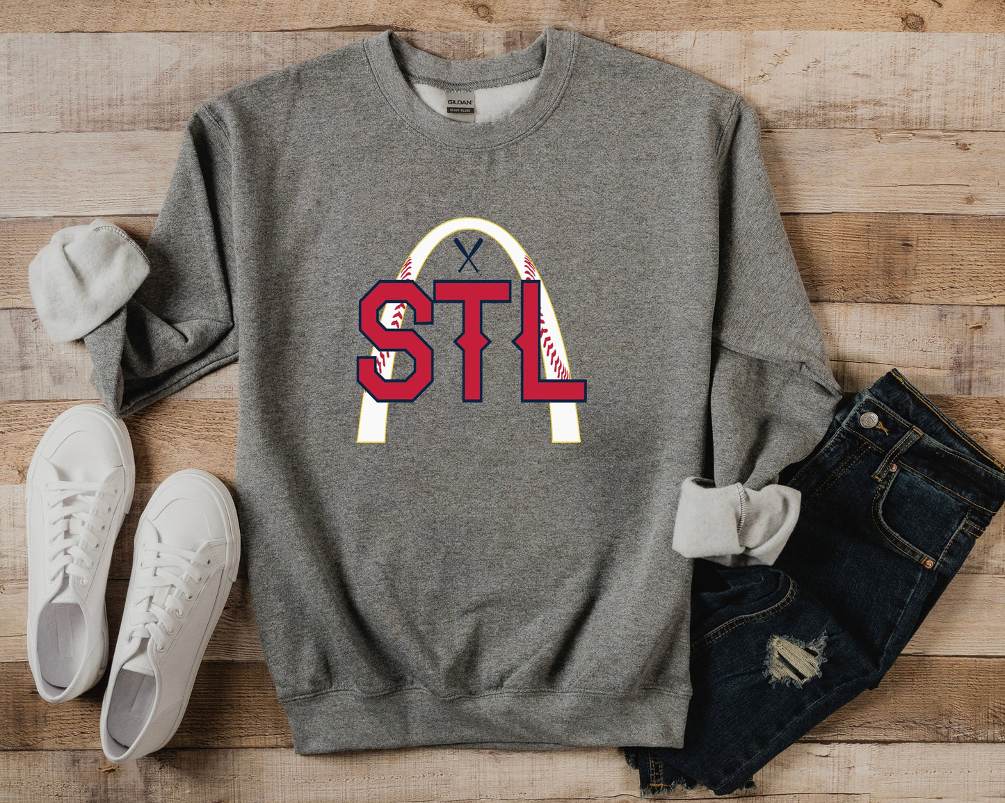 STL Arch Heather Graphite Sweatshirt