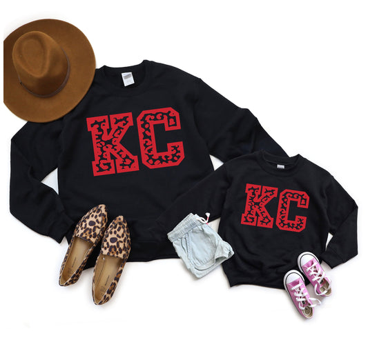 Red Leopard KC Black Sweatshirt