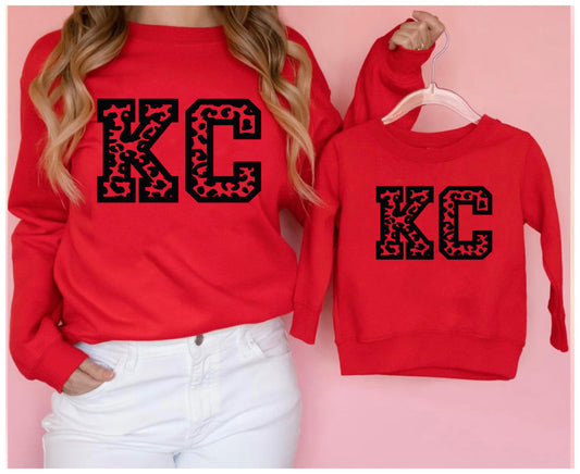 Black Leopard KC Red Sweatshirt