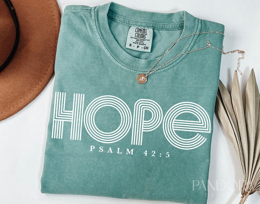 Hope Psalm 42:5 Seafoam Tee