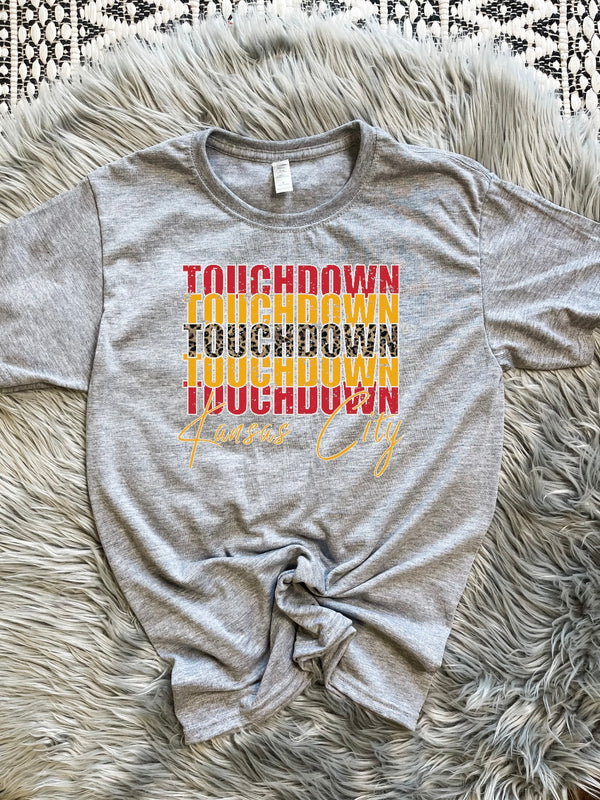 Touchdown Kansas City Repeat Sports Grey Tee - Olive Street Boutique