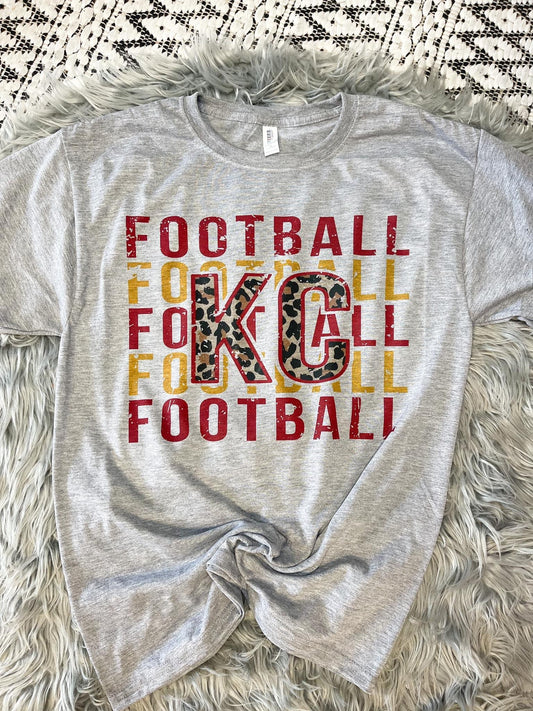 KC Football Repeat Sports Grey Tee