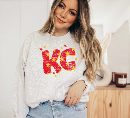 KC Red & Gold Stars Ash Sweatshirt