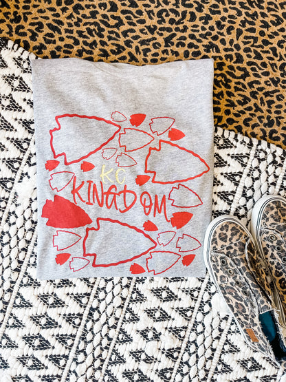 KC Kingdom Multi Arrowhead Heather Grey Tee