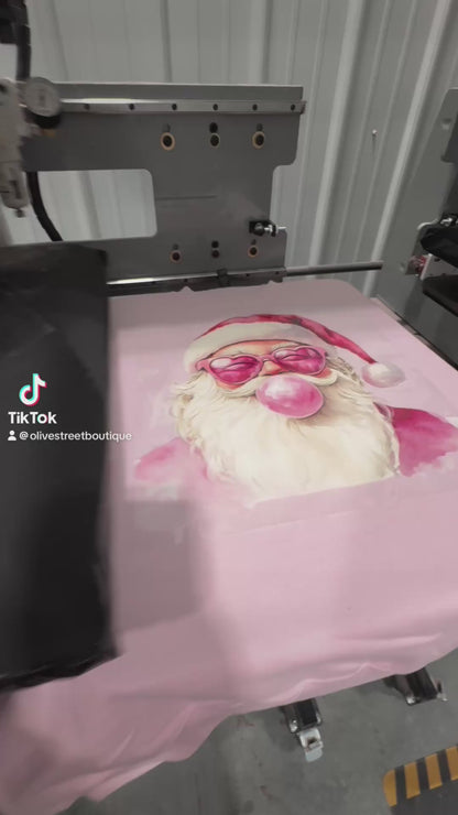 **CHRISTMAS IN JULY** Bubblegum Santa Light Pink Sweatshirt