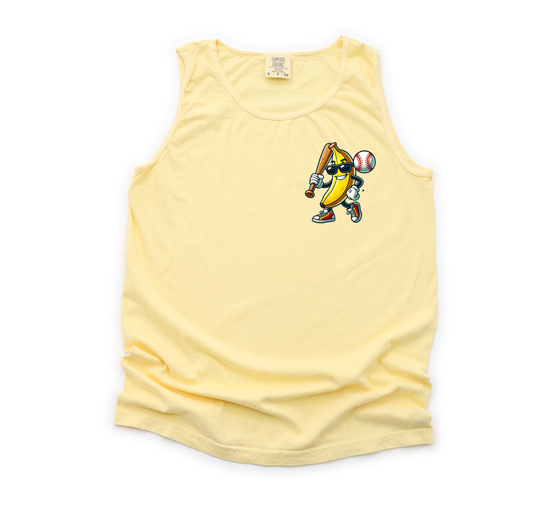 Left Chest Banana Baseball Banana Tank Top