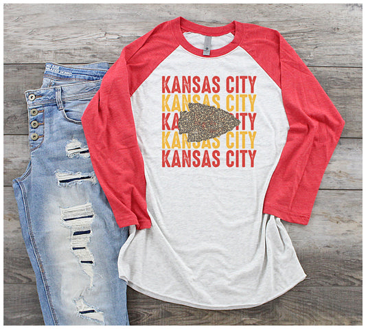 Kansas City Repeat Leopard Arrowhead Raglan