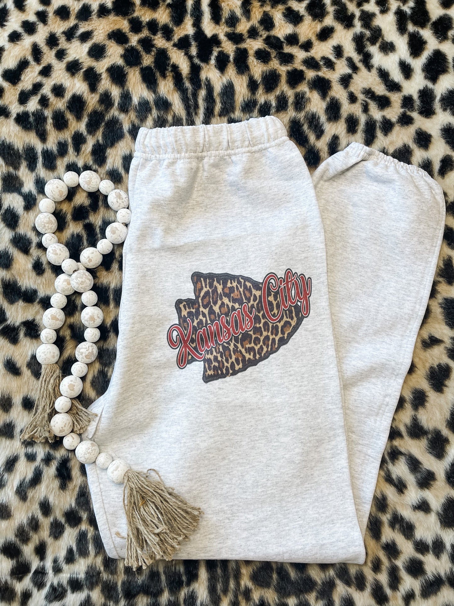 **HALFTIME DEAL** Kansas City Leopard Arrowhead Ash Jerzee Sweatpants
