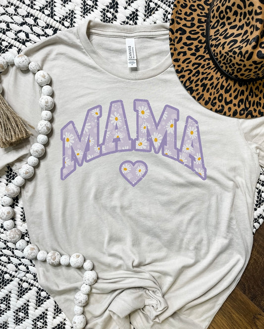 Mama Purple Floral Heather Dust Tee
