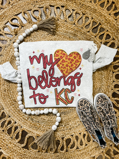 My Heart Belongs To KC Ash Long Sleeve Tee